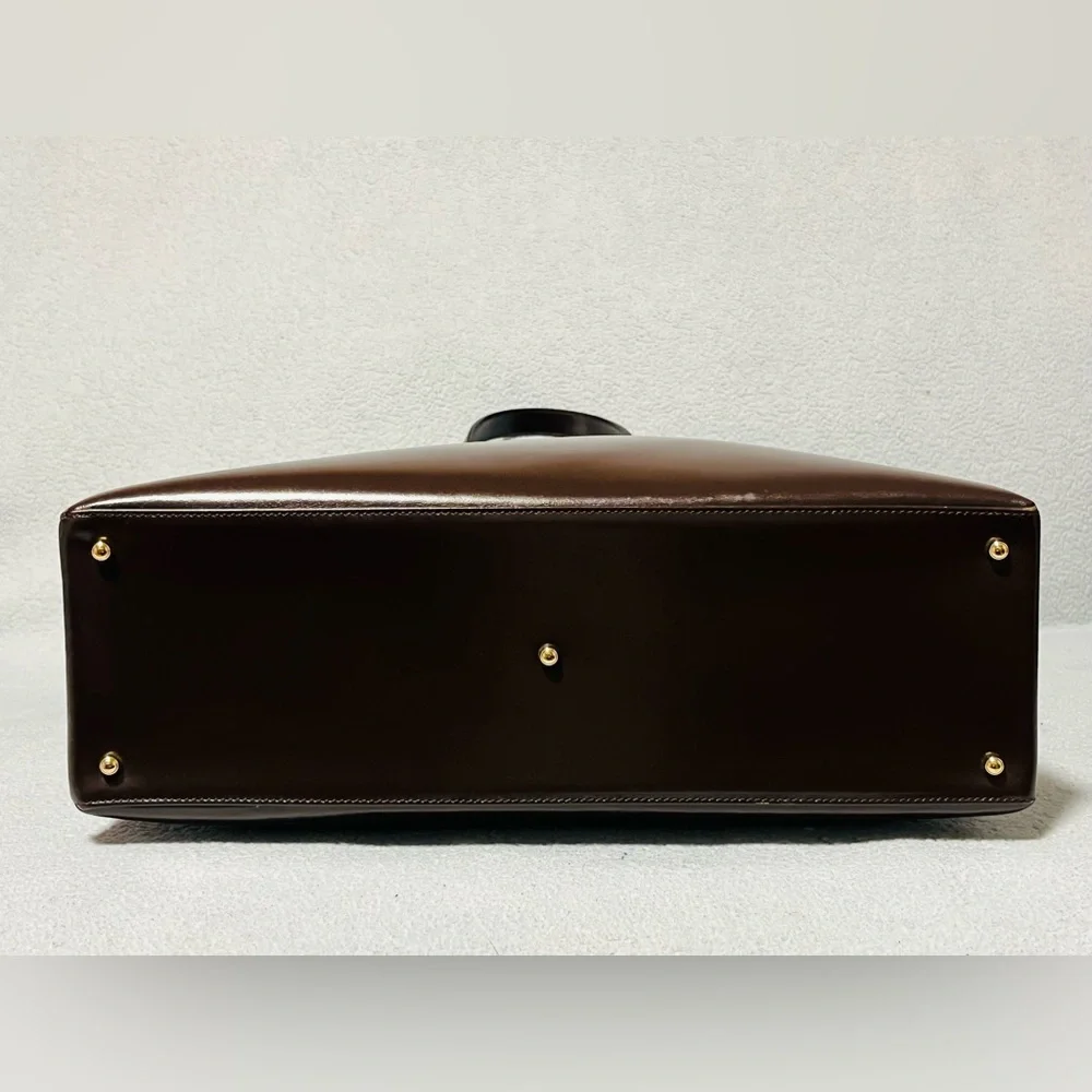 Gucci Tom Ford Leather Chocolate Brown Tote Shoulder Bag - Picture 13 of 15